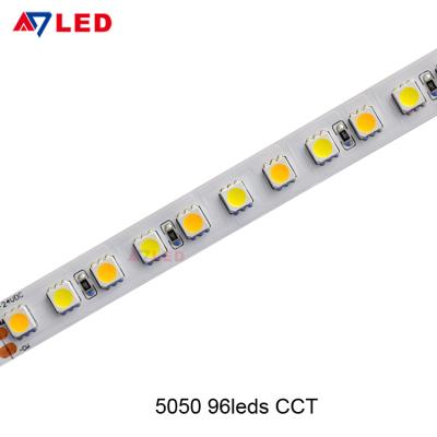 China Theater/Club/Mall/Exhibition/Bar/Dance Hall/Museum/Hospital 16.4ft 24V SMD 5050 96 Color Dual LED Bi CCT Wifi LED Adjustable White Strip Lights for sale