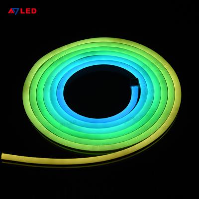 China Channel Letters 24V LED RGB Neon Strip Lights, 16.4FT Flexible Silicone Rope Neon Lights Outdoor with Remote and Cuttable Neon Light Color Changing for sale