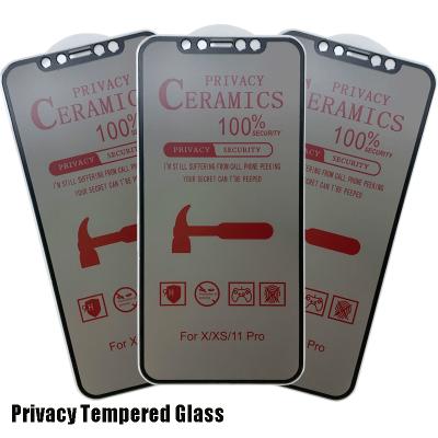 China Anti-fingerprint Privacy Tempered Glass Spy 9H 2.5D Film Screen Protector For iPhone11 /12 /13 Pro X XR XS Max for sale