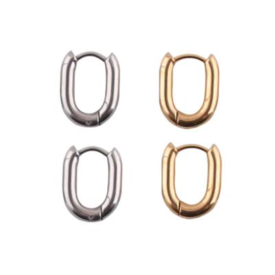 China High quality 3MM oval wire diameter gold stainless steel circle hot saling earring studs jewely for sale