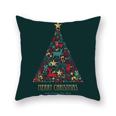 China Anti-static New Christmas Red and Green Pillowcase Printed Sofa Cushion New Home Christmas Pillowcase for sale