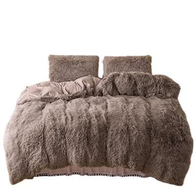 China Single Disposable Luxury Plush Duvet Cover Set Warm King Size Bedding Set Faux Fur Fleece Comforter Winter Fluffy Blanket Cuddly for sale