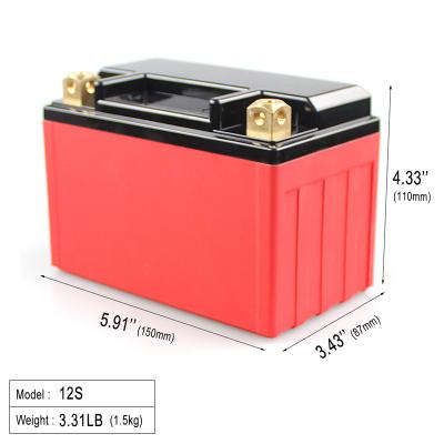 China 12 Volt 24volt Built-in Protection Li-ion Battery LiFePO4 Lithium Battery Maintenance Free Battery BMS For Motorcycle 150*87*110 mm for sale