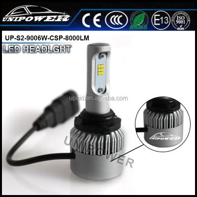 China Lighthouse fast delivery! Unipower S2 led headlight 8000lm 9006 CSP chips led headlight with stock for sale