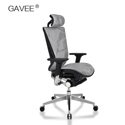 China Adjustable Armrest Ergonomic Swivel Chair SGS Certification Black And Gray Color for sale