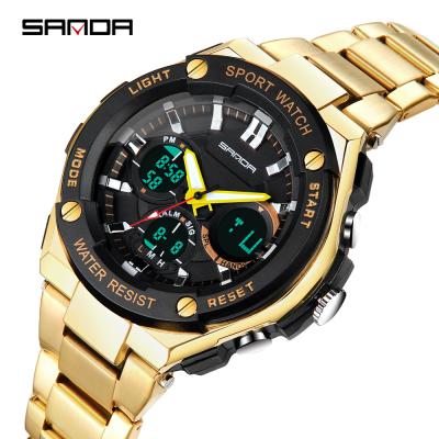 China Top Brand Quartz Watch Luxury Military Mens Watches SANDA Steel Sports Men Alarm Waterproof S Shock Clock for sale