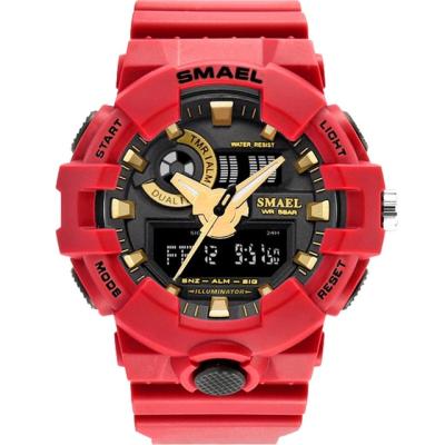 China Top Luxury Brand SMAEL Men's Alarm Sport Watches Men's Quartz LED Clock Analog Man Military Waterproof Wrist Watch for sale