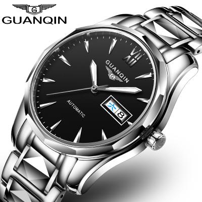 China Japan Watch Tungsten Date Clock Relogio Waterproof Steel Masculino Automatic Mechanical Business Date GUANQIN Mens Watches Sapphire for sale