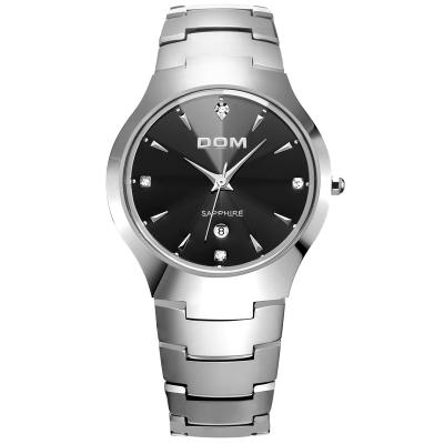 China Full Calendar DOM Watch Mens Tungsten Brand Steel Luxury Top Wrist 30m Waterproof Cases Sapphire Mirror Quartz Watch Fashion for sale