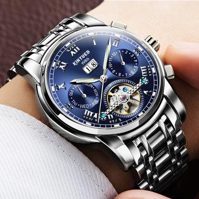 China Top Brand Masculino Relogio 2019 Date KINYUED Stainless Steel Mens Watches Tourbillon Automatic Mechanical Automatic Watch Waterproof Calendar for sale