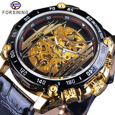 China Forsining Steampunk Hands Series Mens Sports Watch Top Brand Dial Automatic Skeleton Transparent Military Mechanical Luminous Watch Luxury Clock for sale