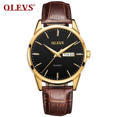 China Relogio Masculino OLEVS Automatic Date Men's Male Clock Fashion Luxury Leather Automatic Date Quartz Men's Watch Watches for sale