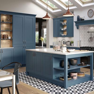 China Vermonhouse 2020 Environmental Friendly Luxury American Blue Shaker Kitchen Cabinet for sale