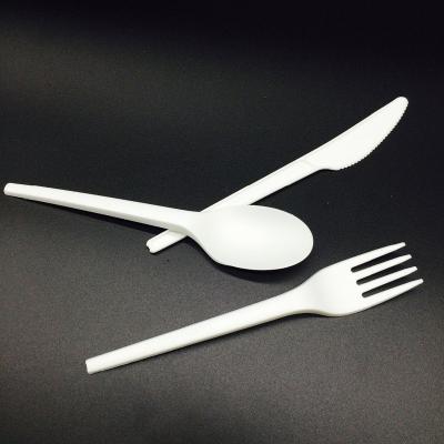 China Disposable BPI Certificated Fork Knife PLA Tableware 100% Biodegradable And Compostable Spoon for sale