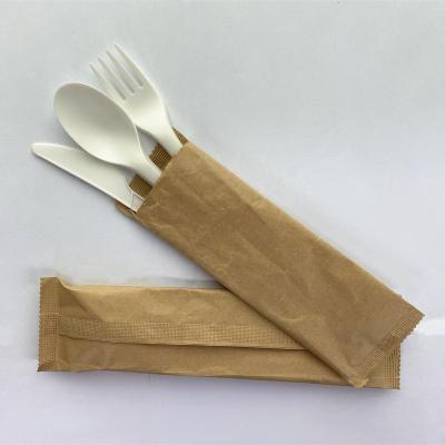 China 100% biodegradable& PLA compostable biodegradable and disposable plastic cutlery set for sale