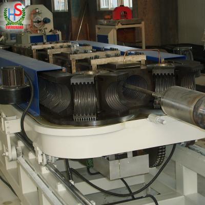 China PIPE sample project showed sewage double wall corrugated pipe making line for sale