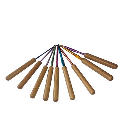 China Hand Knitting 9 Pieces Crochet Hook Sewing Kit Wholesale Bamboo Set Crochet Hook For Handwork Knitting Crochet for sale