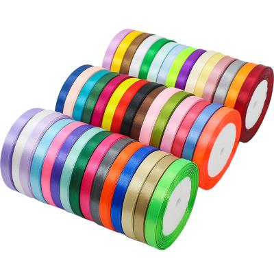 China Viable Wholesale Colorful Customer Logo 1cm Polyester Ribbon Decoration Ribbons For Packaging for sale