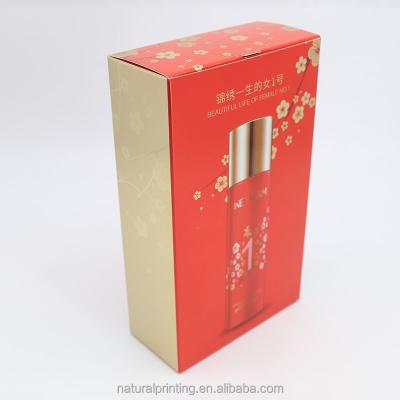 China Recycled Materials Luxury Gold and Silver Cardboard Cosmetic Packaging Box Filler Color Box Set Customization for sale