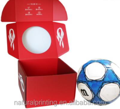 China Recycled Double-sided Printing Foldable Cavity Packing Box Materials Ball Box Soccer Display Square Aircraft Express Box for sale