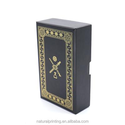 China Creative handmade custom logo gold foil paper card project card plastic cover and cover packaging base box for sale