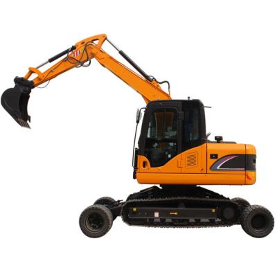 China Hydraulic Wheel Crawler Excavator Flexible Operation 8 Ton Mini Excavator for sale