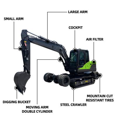 China Pequeño excavador rodado de la rueda del poder de Two In One del excavador de 2200 RPM en venta