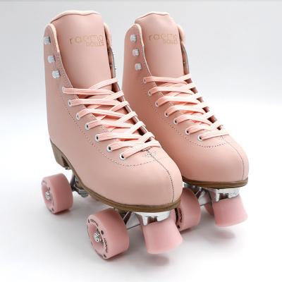 China OEM Customized 2022 New Traditional Double Row Quad Roller Skates Four Wheel Flashing Wheels Adjustable Size 38-41 for sale