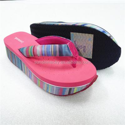 China Flip Flops Ladies High Heel Slipper Wedge Flip Flops for sale