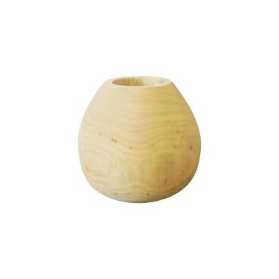 China Europe Nature Paulownia Wood Decor Small Home Table Decorative Wooden Flower Vase for sale