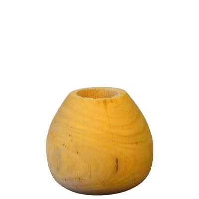 China Europe Home Decor Paulownia Wood Small Decorative Wooden Flower Vase for sale