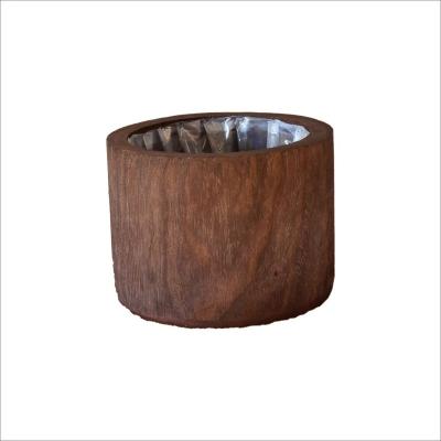 China Modern Wooden Indoor Outdoor Plant Planters Natural Wooden Pots Garden Flower Pots for sale