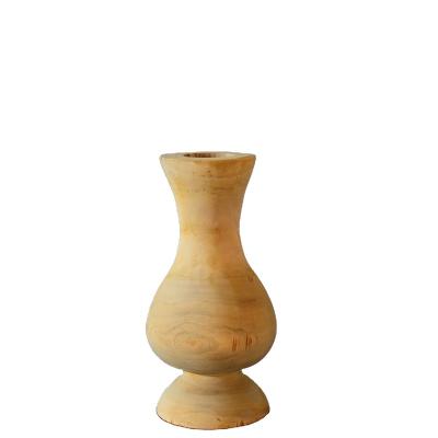 China Traditional custom handmade nature wooden flower vase for living room wedding party decorative for sale