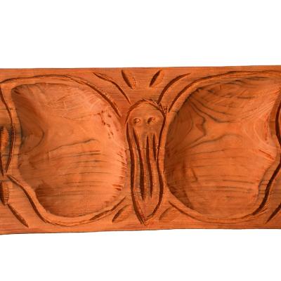 China Europe Solid Wood Dish Custom Simple Wooden Antique Dish Veneer Rustic Wood Tray for sale