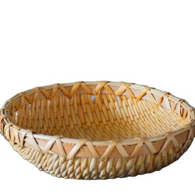 China Sustainable Bread Basket Willow Handwoven Fruit Vegetables Serving Wicker Basket Set Of 2 for sale