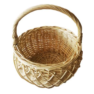 China Customized Wicker Basket Viable Natural Cheap Gift Willow Storage Basket With Handle for sale