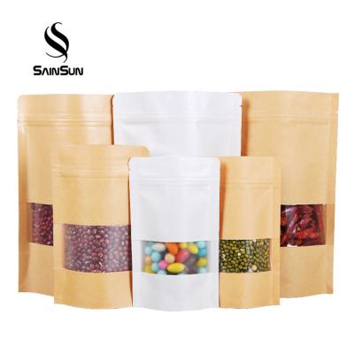 China Food Grade Biodegradable Paper Bag Packaging Kraft Paper For Food Wrapping Paper Stand Up Food Pouch Ziplock Bag for sale