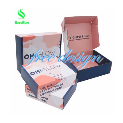 China Recycled Materials Caja De Papel Custom Logo Kraft Paper Gift Box Cardboard Postage Packaging Box for sale