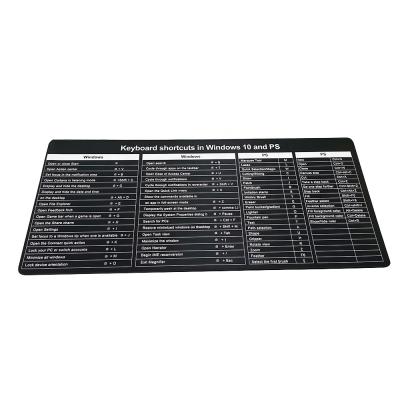 China Comfortable Anti-Slip Computer MousePad XXL Keyboard Shortcut Mat Gaming Desk Custom Mouse Pad for sale