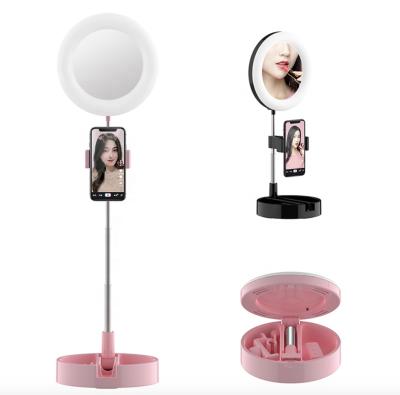 China Latest Portable/Mini/All-in-One/Foldable/Adjustable Release LED Light Popular in South America Stretchable Selfie Ring Light Beauty Equipment for sale