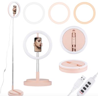 China High Quality Portable/Mini/All-in-One/Foldable/Adjustable Beauty Sufficiency Light 29cm Multifunctional Foldable Selfie Led Ring Light Adjustable Live Broadcast Desktop Light for sale