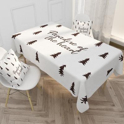 China Beautiful modern custom waterproof canvas tablecloth, cartoon letter series household tablecloth for sale