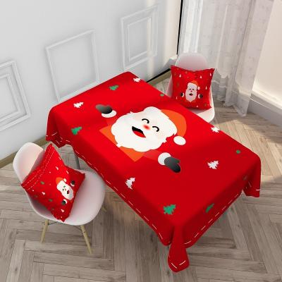 China 2021 Christmas hot sale red tablecloth raincoats, seasonal raincoat tablecloth rectangle for sale