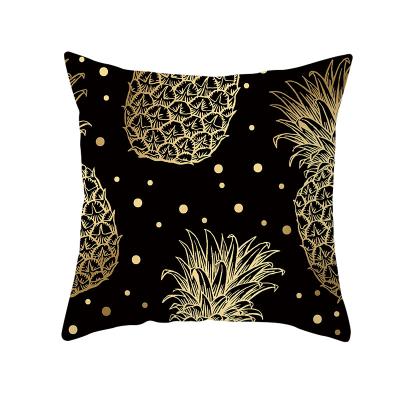 China Art Decor 2021 Pillow Cover Hot Selling Design Pillow Covers Black Gold Foil Printing Cover Pillows for sale