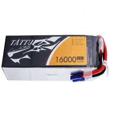 China RC Model Tattu 16000mAh 15C 6S1P Lipo Battery Pack Rechargeable Battery Replacement For RC Drone for sale