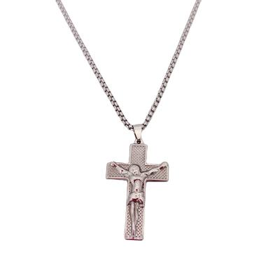 China Popular Fashion Hiphop Fashion Christian Jewelry Cross Men Necklace Jesus Cross Pendant Stainless Steel Graduation Gift for sale