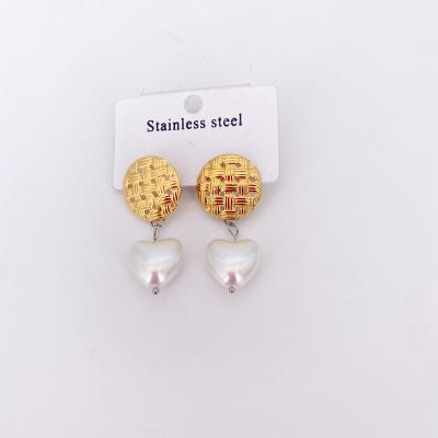 China Wholesale Hiphop XIYUE Sweet And Cute Heart Shaped Double Earrings Circle Button Earrings Girl Jewelry for sale