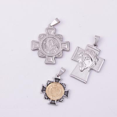 China New Style Hiphop Stainless Steel Fashion Jewelry Three-Dimensional Hot Selling Stainless Steel Jewelry Cross Pendant for sale