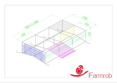 China 1800 mm 650 mm 430 mm Sistema de jaula de baterías de aves de corral 3 puertas Cajilla de baterías de pollo de capa en venta