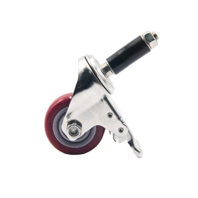 China Other Manufacturers Supply Expansion Rubber Wheel 3 Inch 4 Inch 5 Inch Brake Wheel Full Specifications Increasing Stem Casters for sale